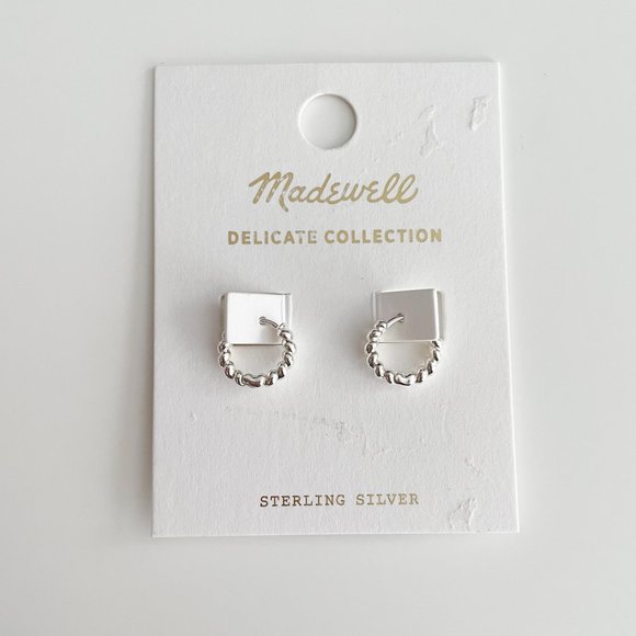 Madewell Delicate Collection Demi-Fine 14k Plated Puffed Huggie Hoop Ear… - Picture 3 of 3